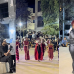 Students enjoying a night of food, culture, and music at EUL Plaza