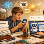 Students study together by using ai