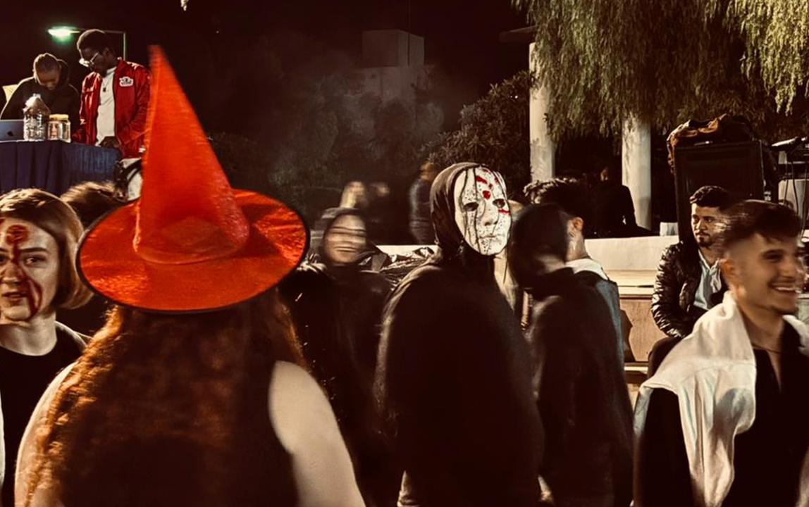 EUL students celebrating Halloween night on campus